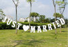 Just Married Banner Papier weiss vintage
