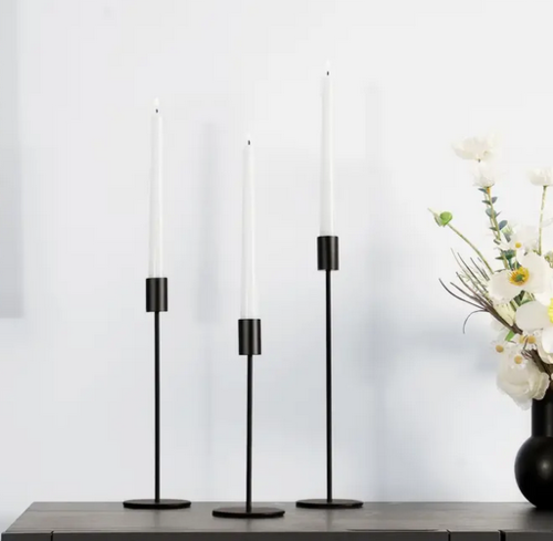 Kerzenständer schwarz 3-Set