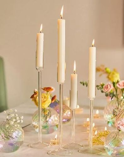 Kerzenständer glas verschiede Höhen Set 4 Stk