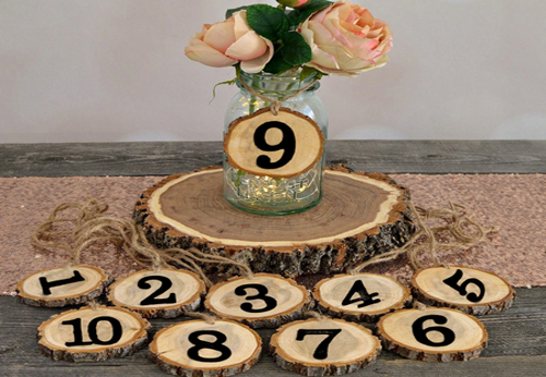 Tischnummern Holz rund